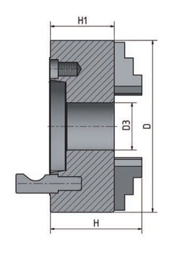 3-čelisťové sklíčidlo s centrickým upínáním o 160 mm Camlock 4