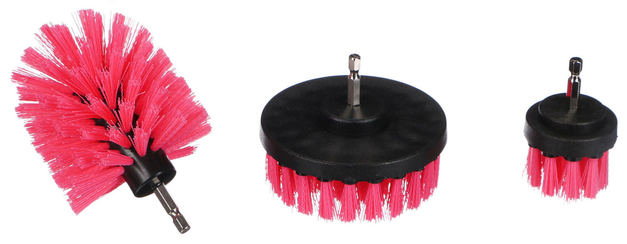 Sada kartáčů na vrtačku pro čištění auta CAR DETAILING DRILL BRUSH PINK 3