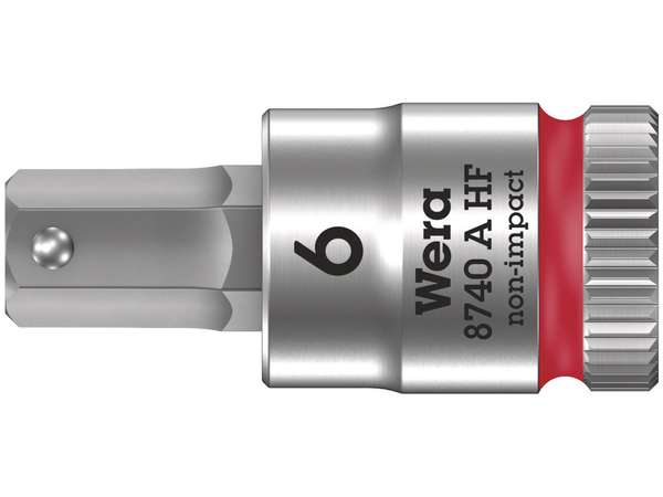 Wera 003337 Zástrčná bitová hlavice Zyklop 1/4" 6hran 6 mm typ 8740 A HF s přidržovací fun